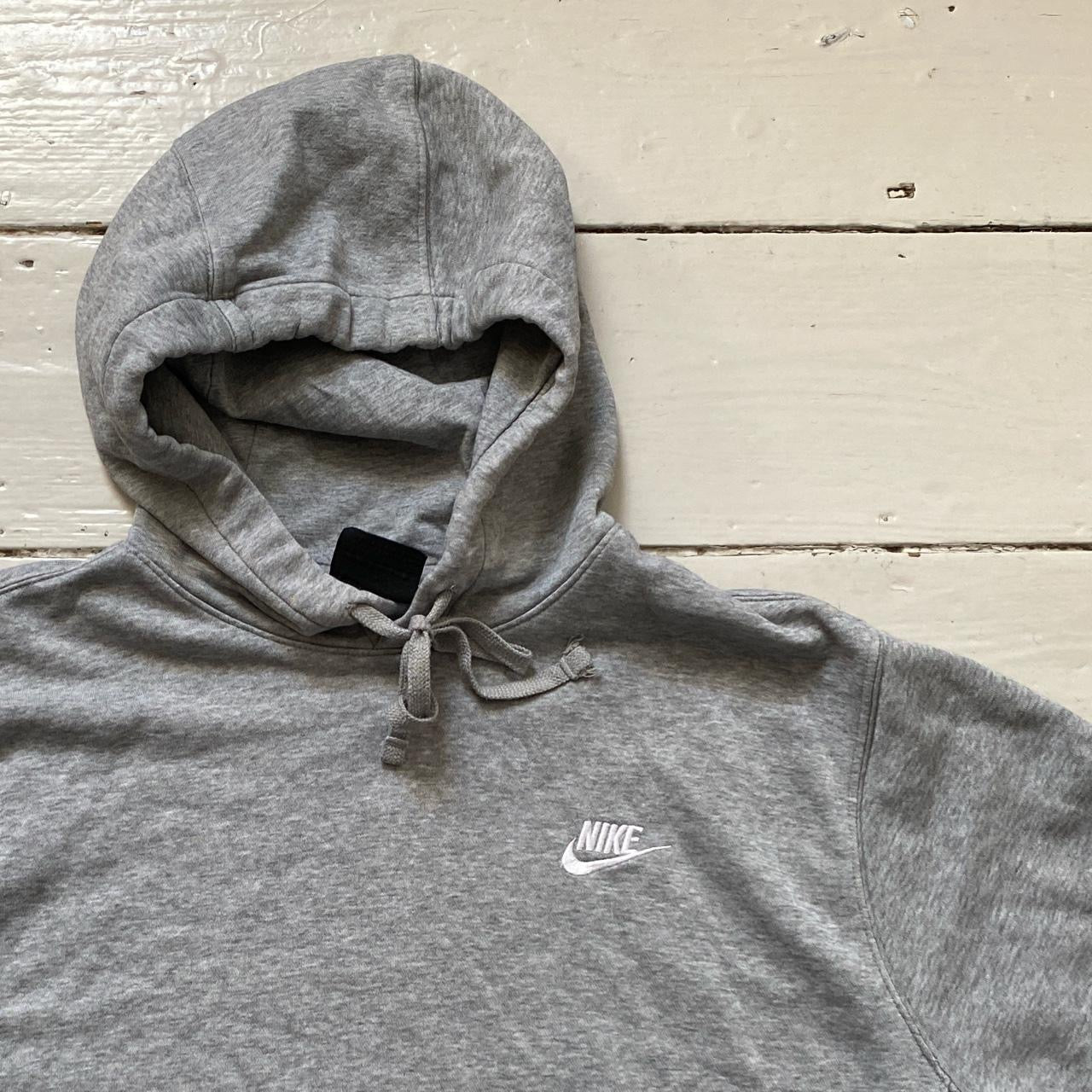 Nike Swoosh Grey and White Hoodie (Medium)