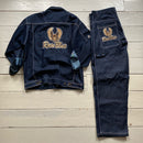 Raw Blue Vintage 90’s Denim Jeans Suit (XL)