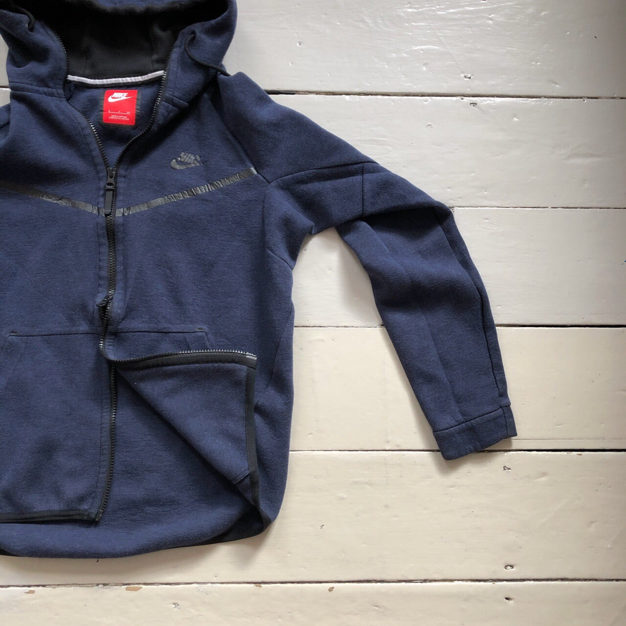 Nike Tech Fleece Navy Hoodie (Small)