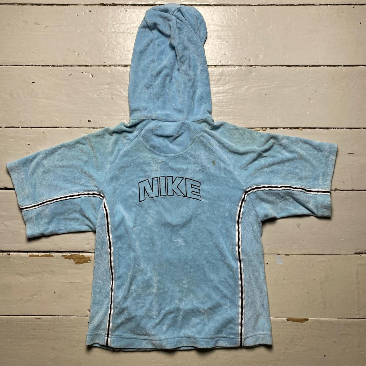 Nike Vintage Womens Baby Blue Hoodie (Large)