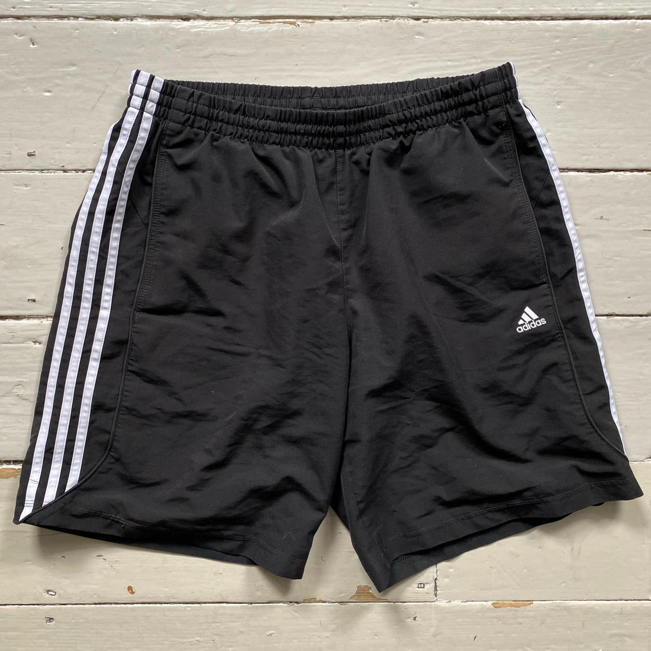 Adidas Black and White Shorts (Large)
