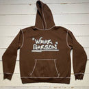 Wear Garson Graffiti Contrast Stitch Brown Hoodie