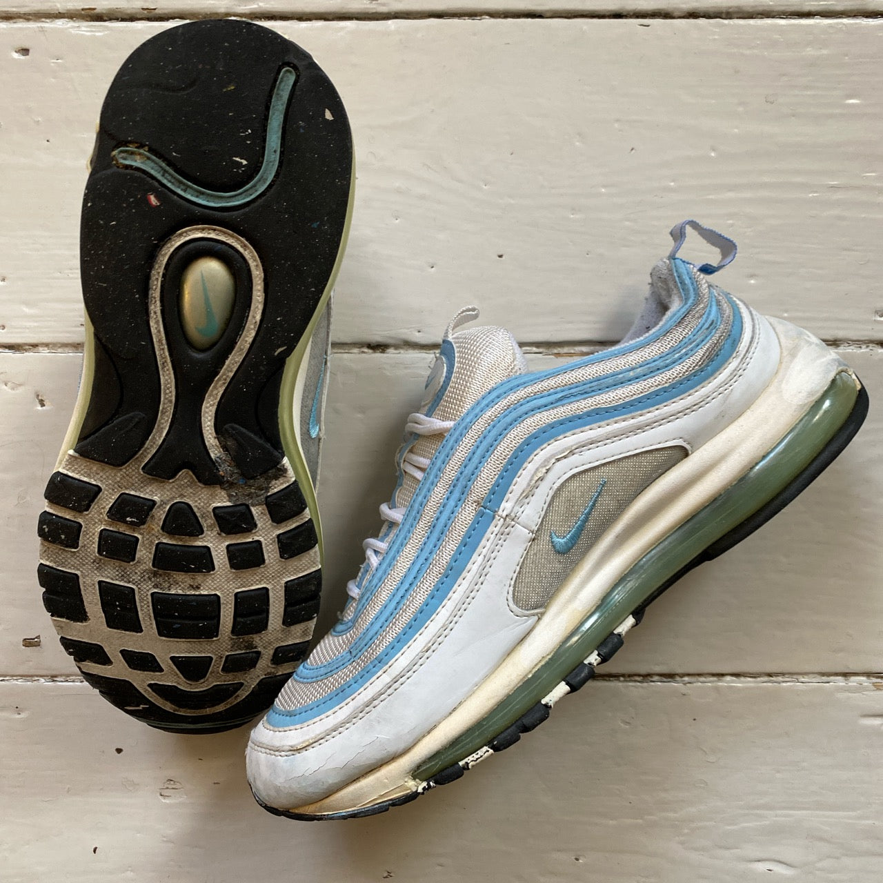 Nike Air Max 97 Light Blue and White (UK 9)