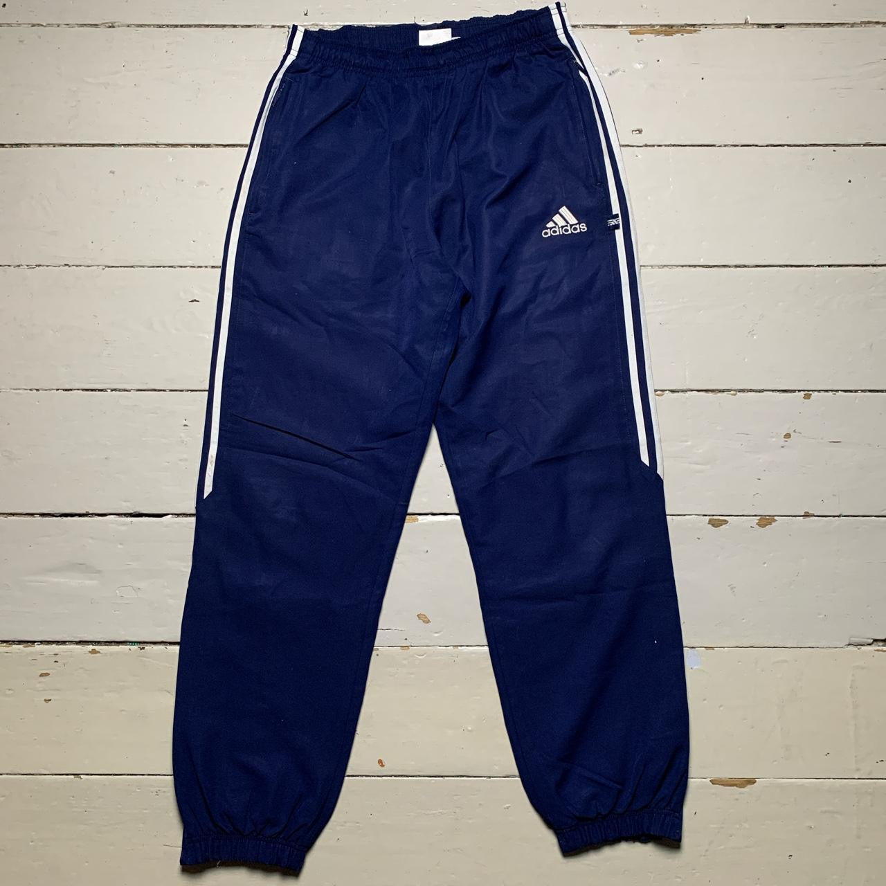 Adidas Baggy Navy Shell Bottoms (Medium)