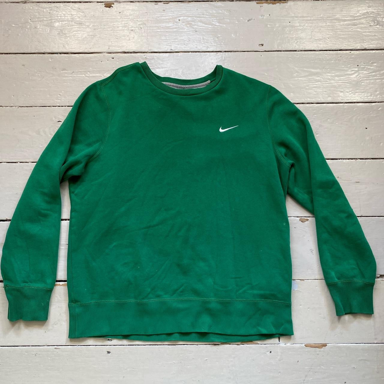 Nike Green and White Jumper (XL)