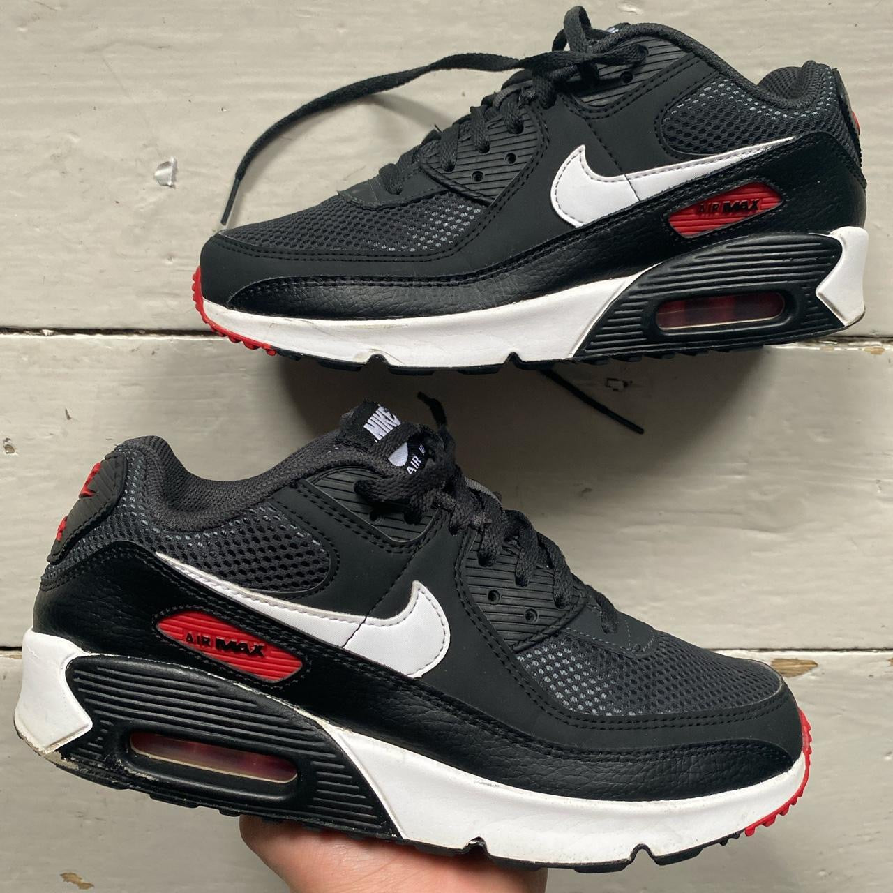 Nike Air Max 90 Black White Red (UK 6)