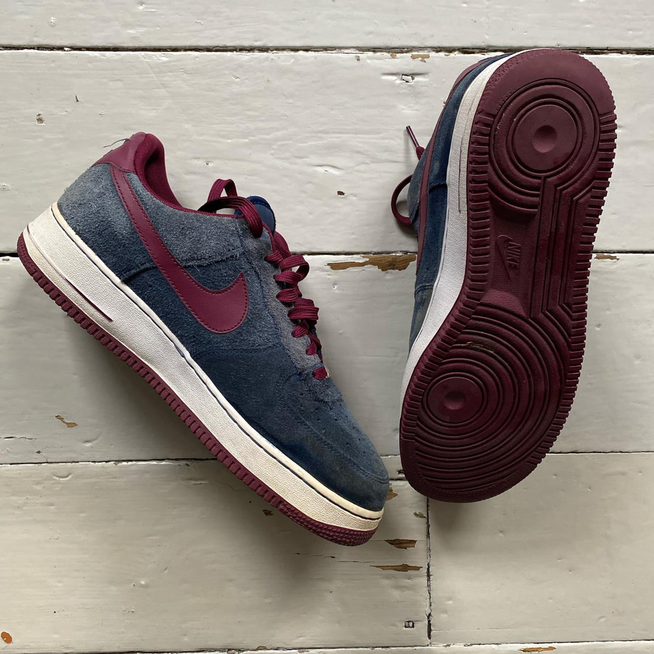Nike Air Force 1 Grey and Burgundy (UK 11)
