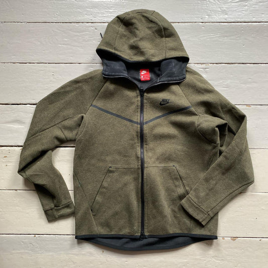 Nike Tech Fleece Khaki Hoodie (Medium)