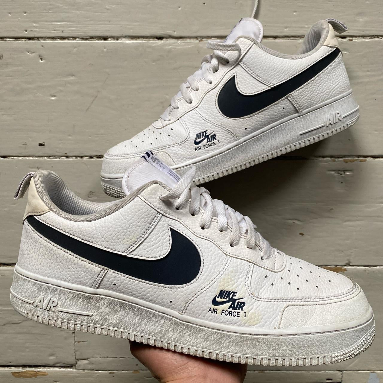 Nike Air Force 1 White and Navy (UK 13)