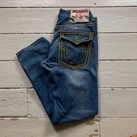 True Religion Yellow Stitch Joey Super T Jeans (36/32)