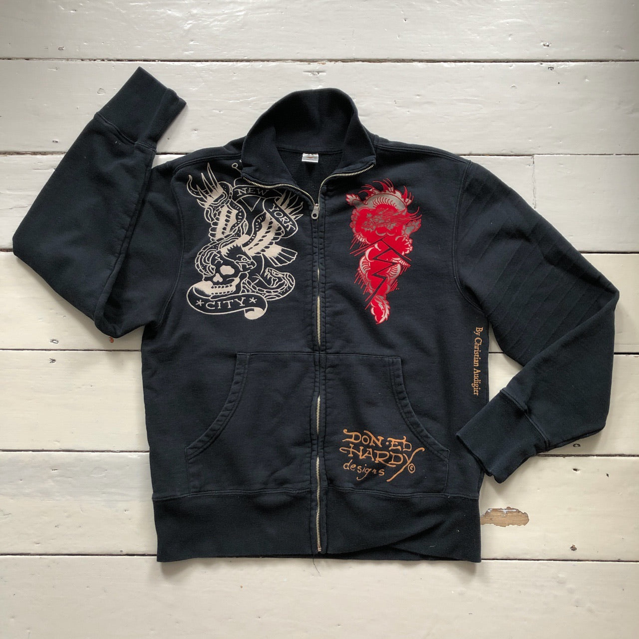 Ed Hardy Zip Up Jumper (Large)