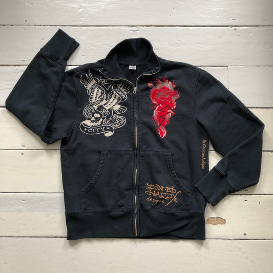 Ed Hardy Zip Up Jumper (Large)