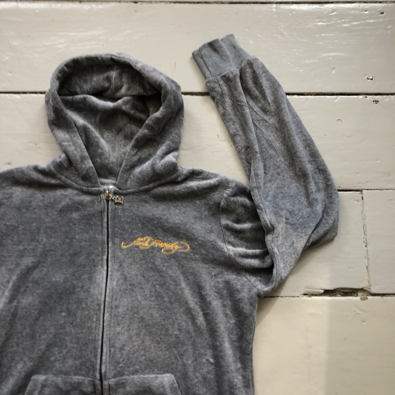 Ed Hardy Velour Hoodie (Size UK 12)