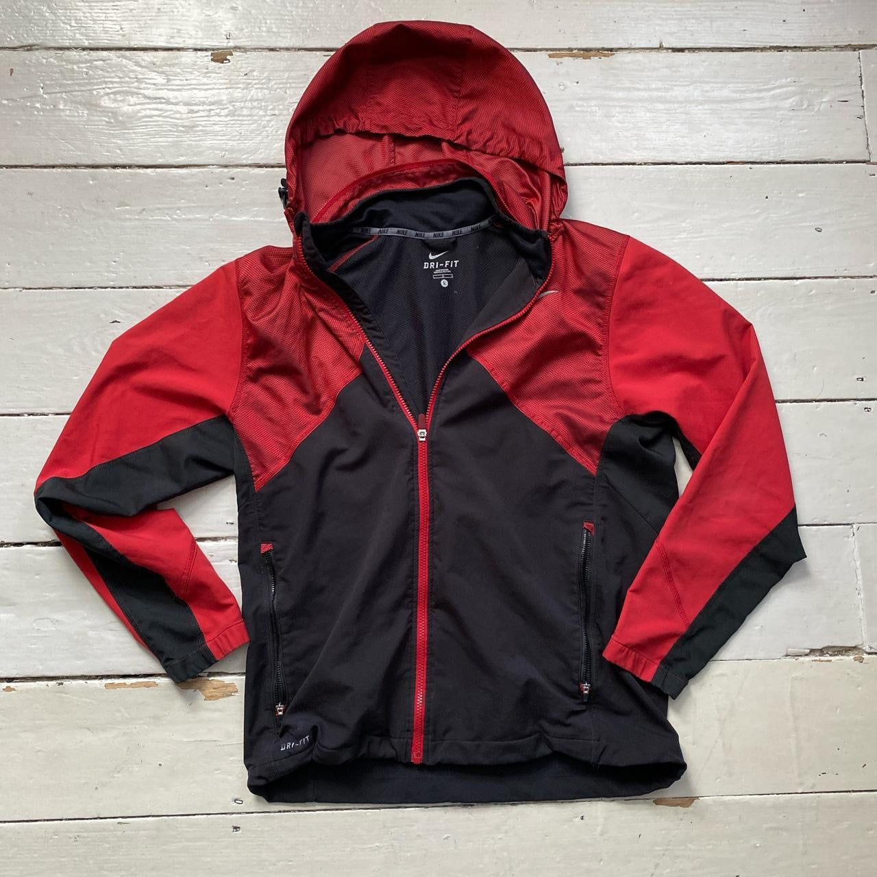 Nike Dri Fit Red and Black Jacket (Large)