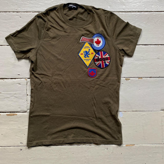 Dsquared Patch Khaki Junior T Shirt (16 Years)