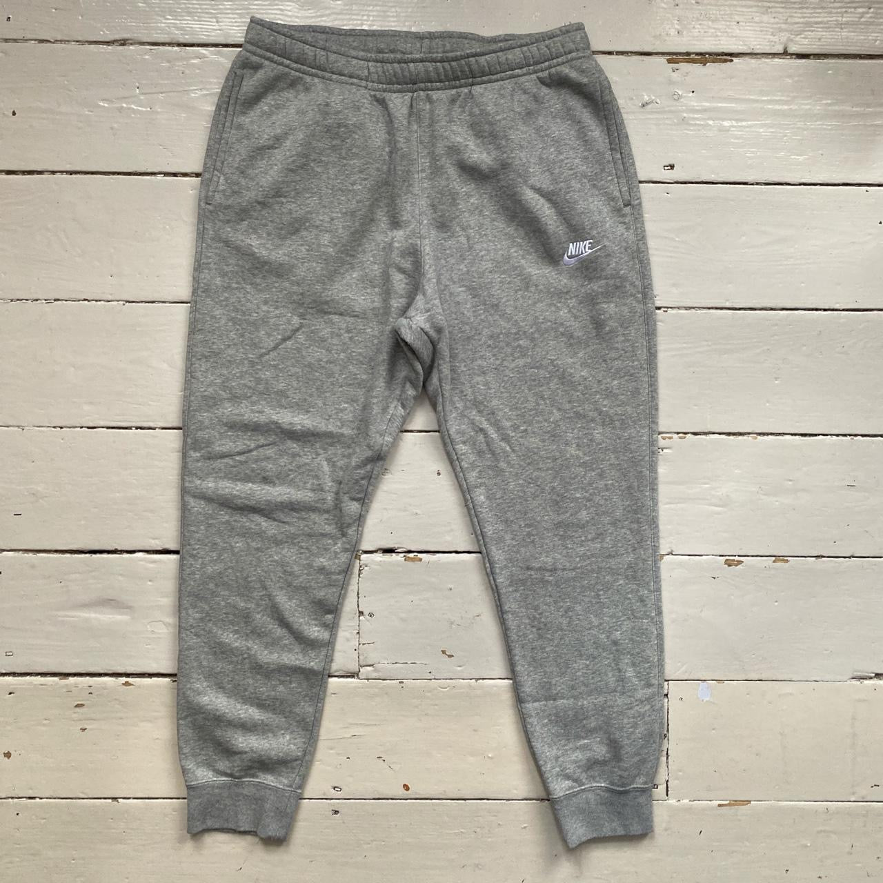 Nike Swoosh Grey and White Joggers (Large)