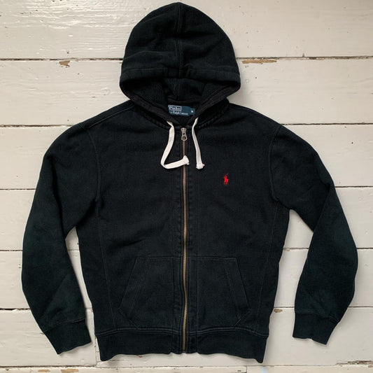 Polo Ralph Lauren Black and Red Hoodie (Medium)