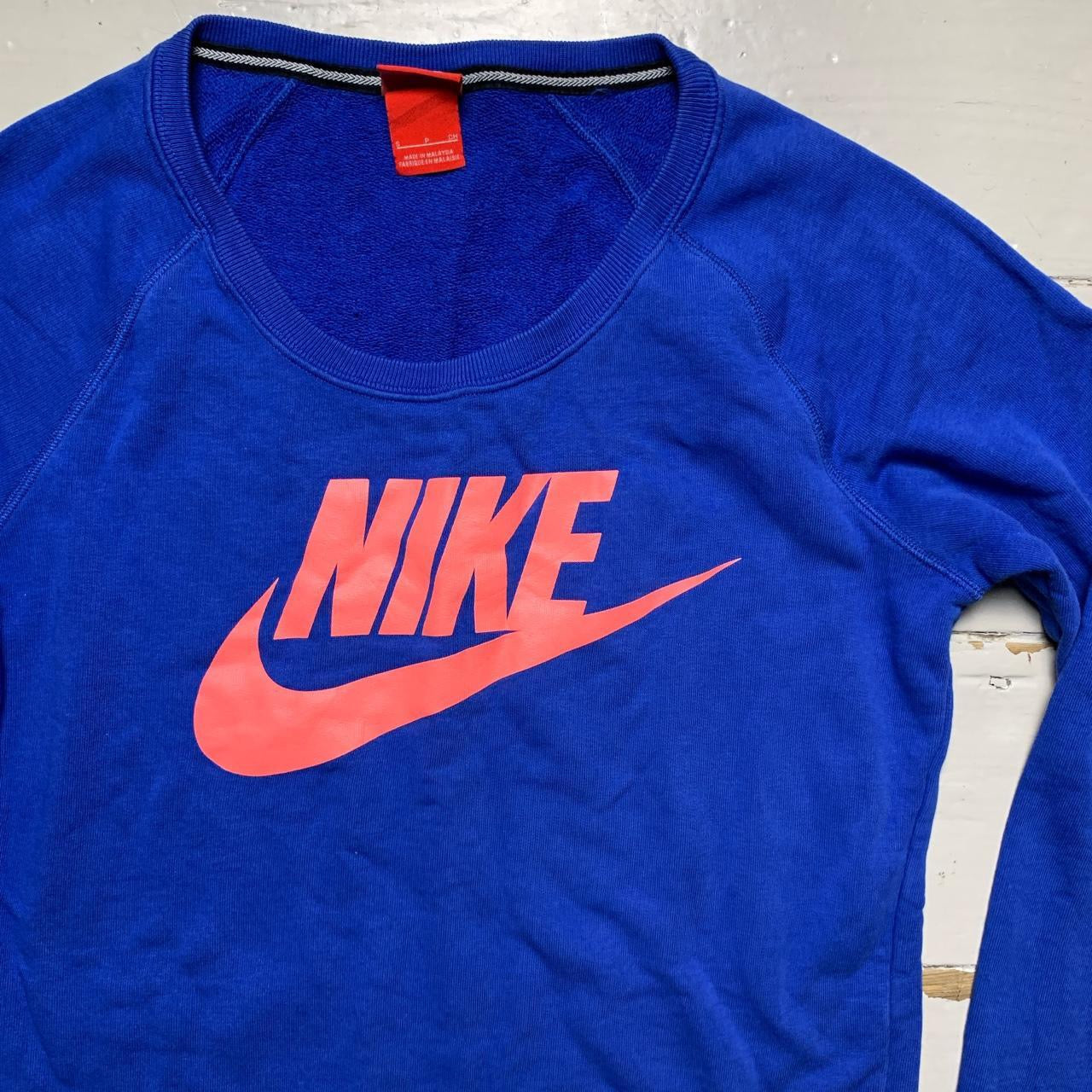 Nike Womens Jumper Blue and Pink (Small)