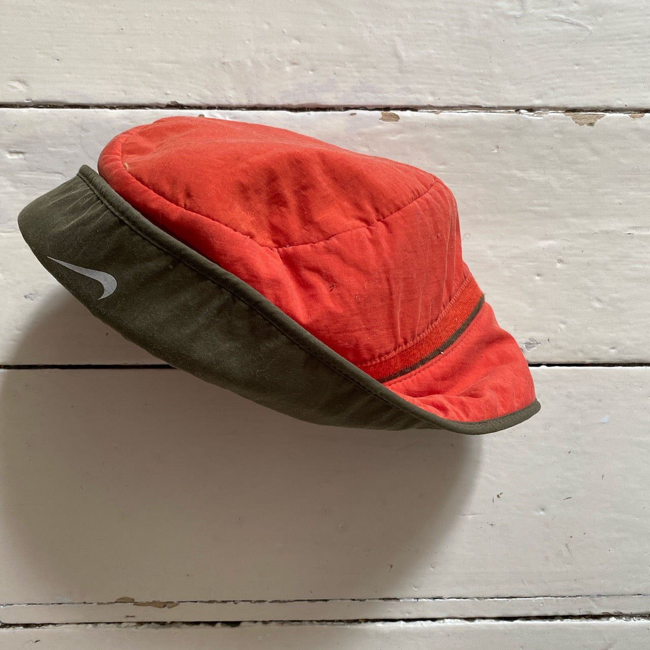 Nike Vintage Orange and Khaki Reversible Bucket Hat