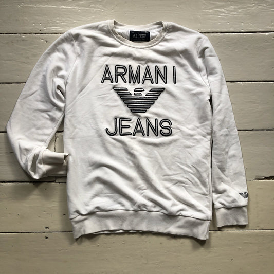 Armani Spellout White Jumper (Large)