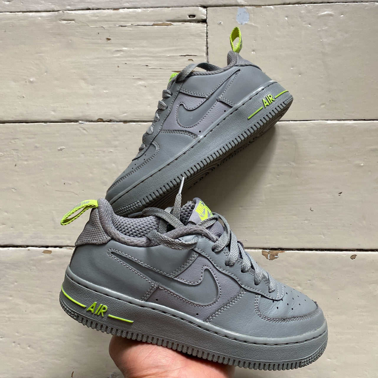 Nike Air Force 1 Grey and Green (UK 3)