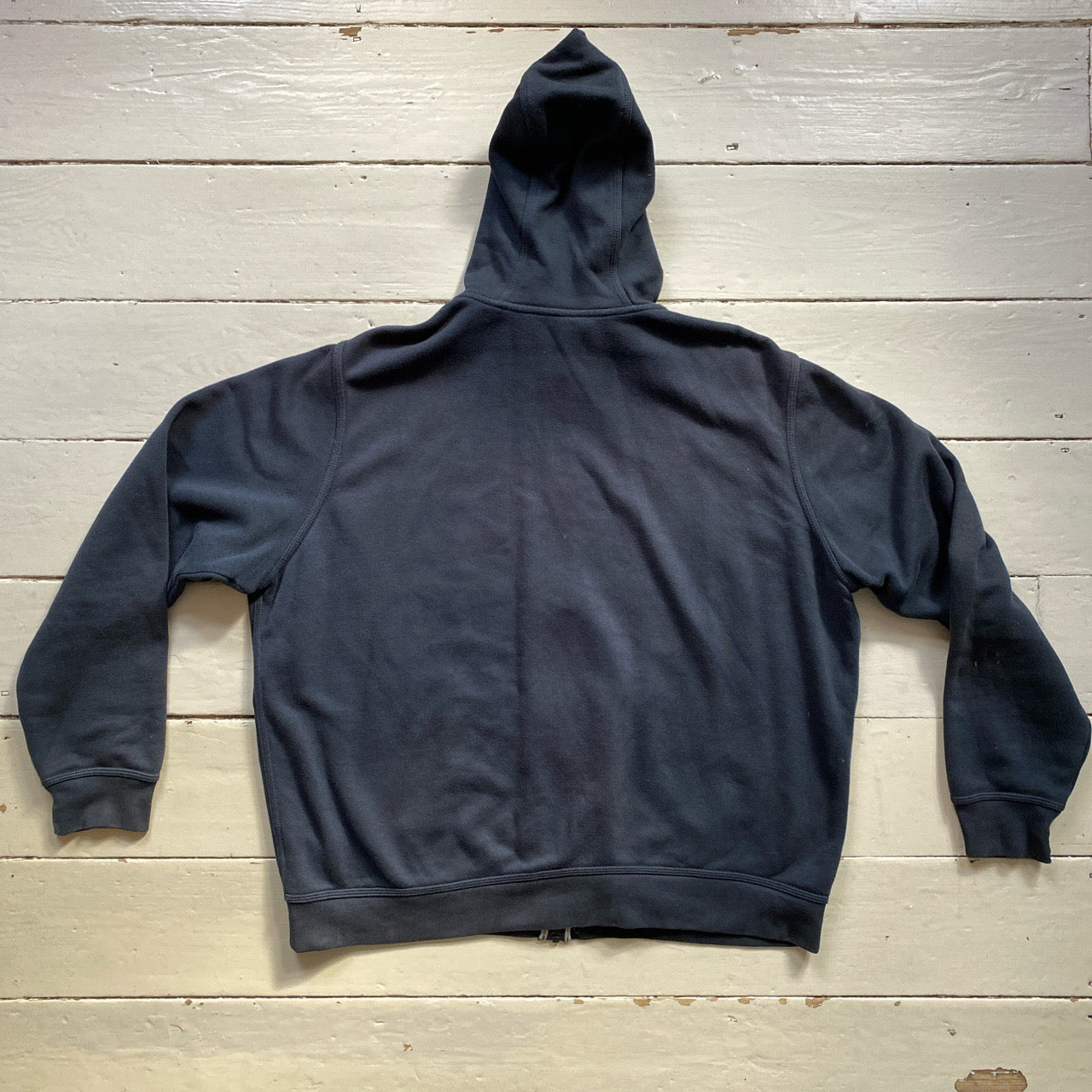 Nike White Swoosh Navy Hoodie (XXL)