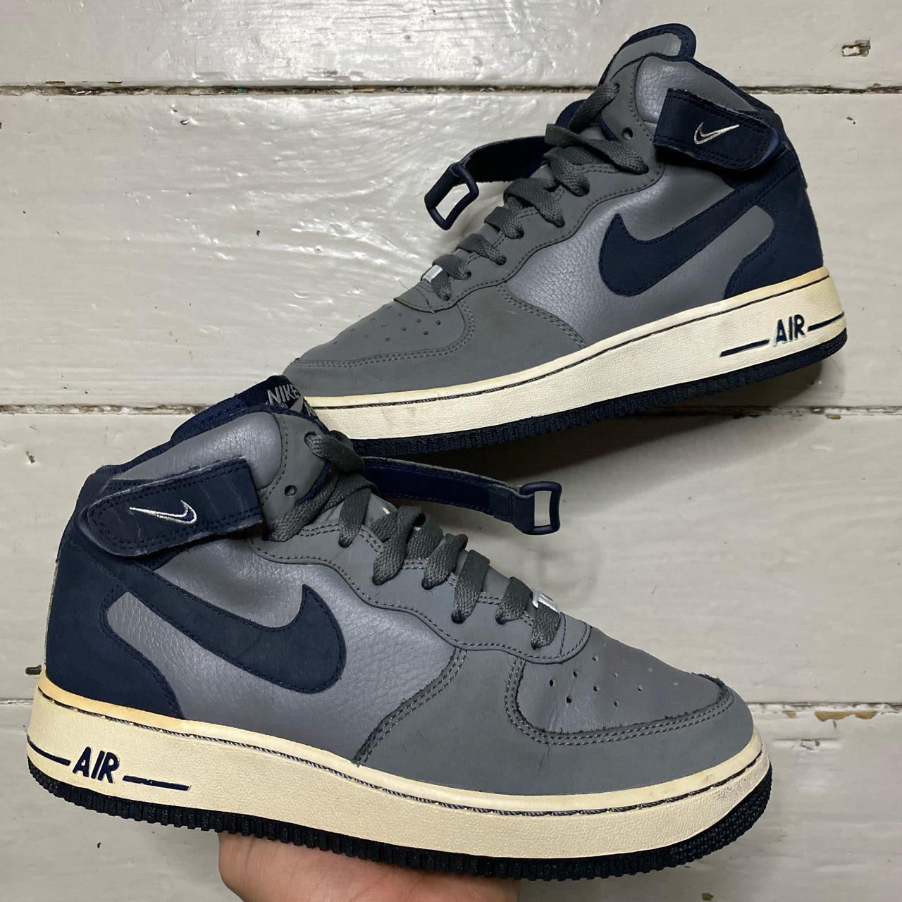 Nike Air Force 1 Mid Grey Navy (UK 5.5)