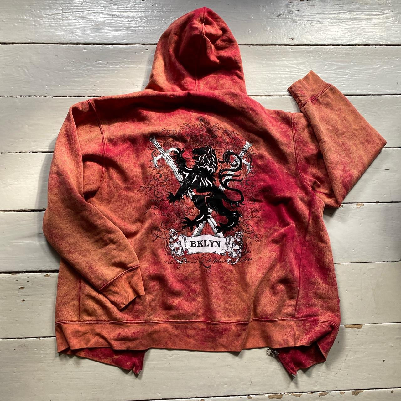 Bklyn Vintage Dyed Red Hoodie (Medium)