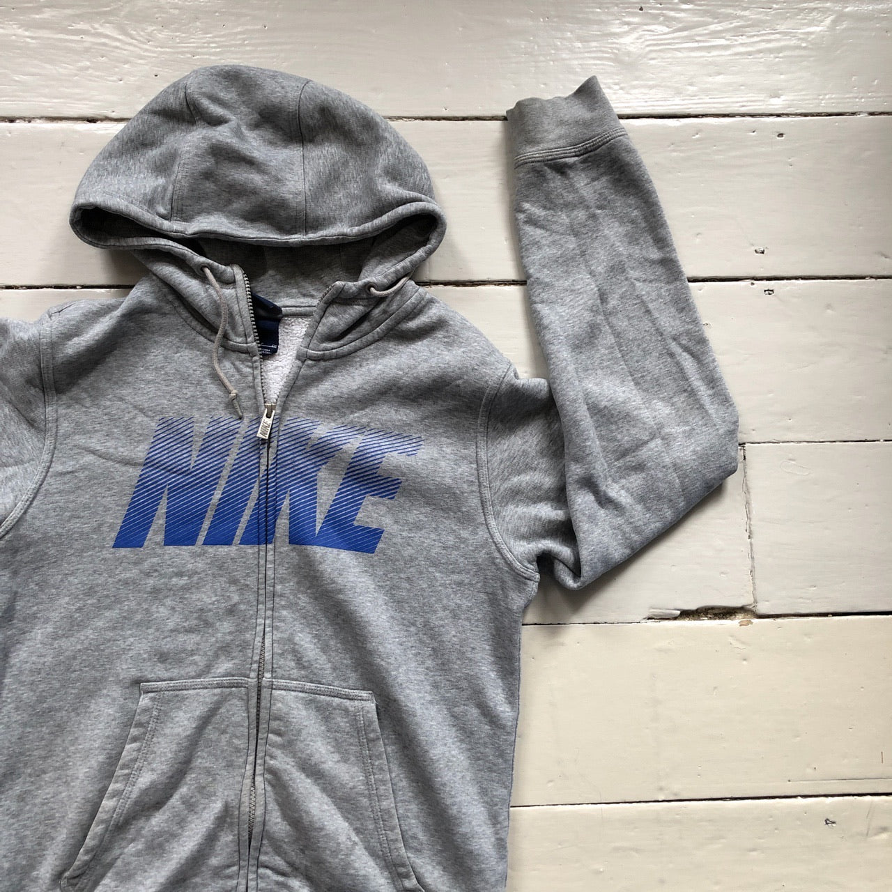 Nike Club Spellout Grey Hoodie (Small)