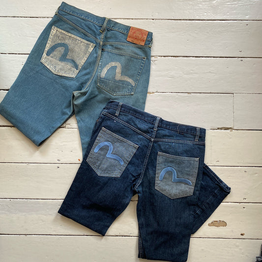 Evisu Coloured Pocket Jeans Light Blue Only (32/31)