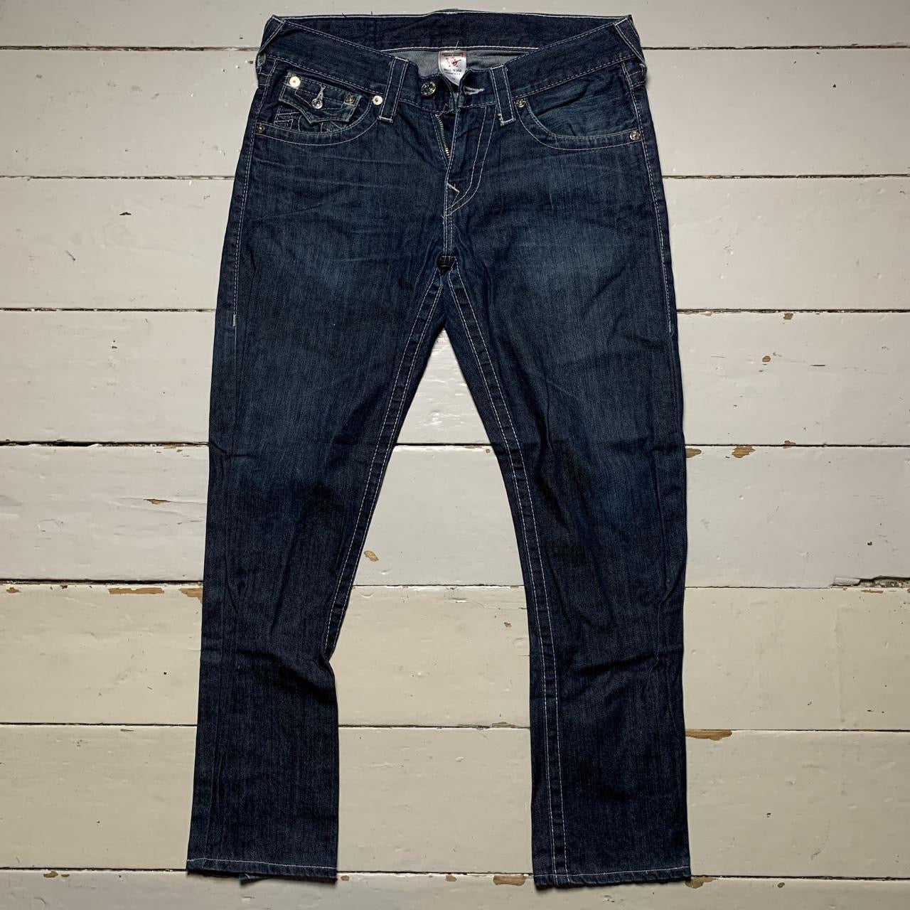 True Religion Straight Jeans Navy and White (30/30)