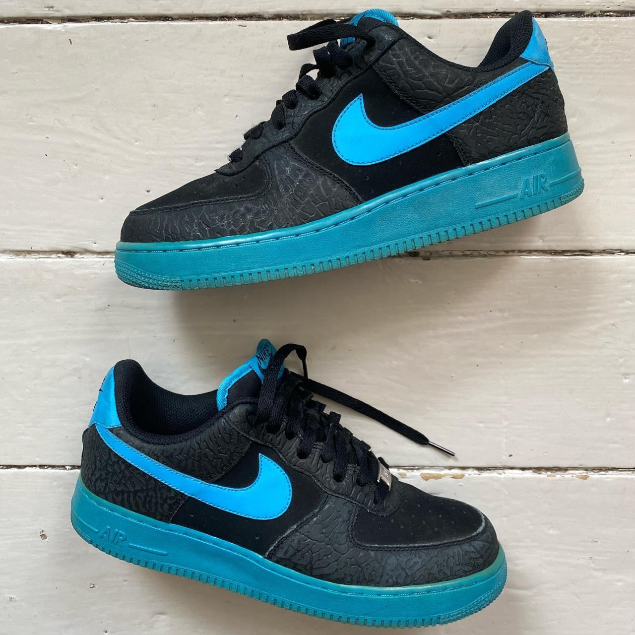 Nike Air Force 1 Black Vivid Blue (UK 8)