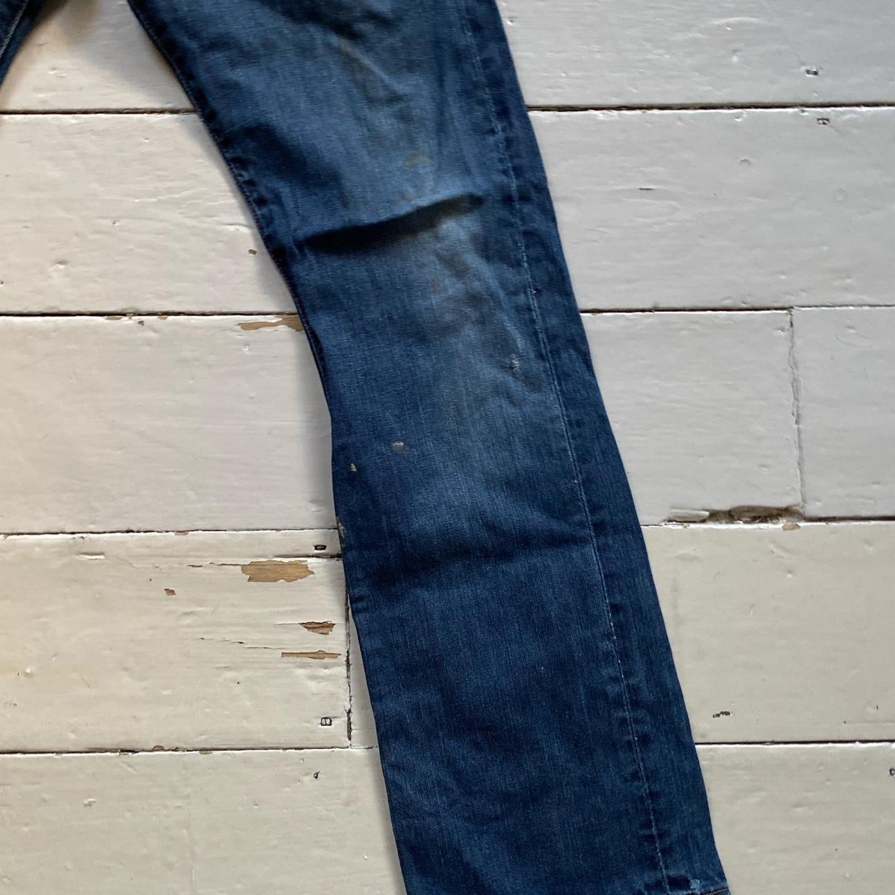 Levis 501 Distressed Navy Jeans (33/33)