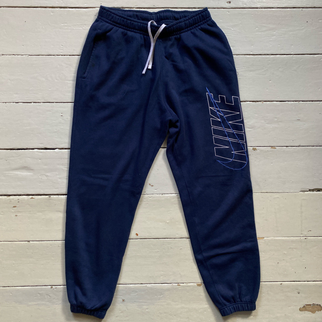 Nike Club Swoosh Navy Joggers (Medium)