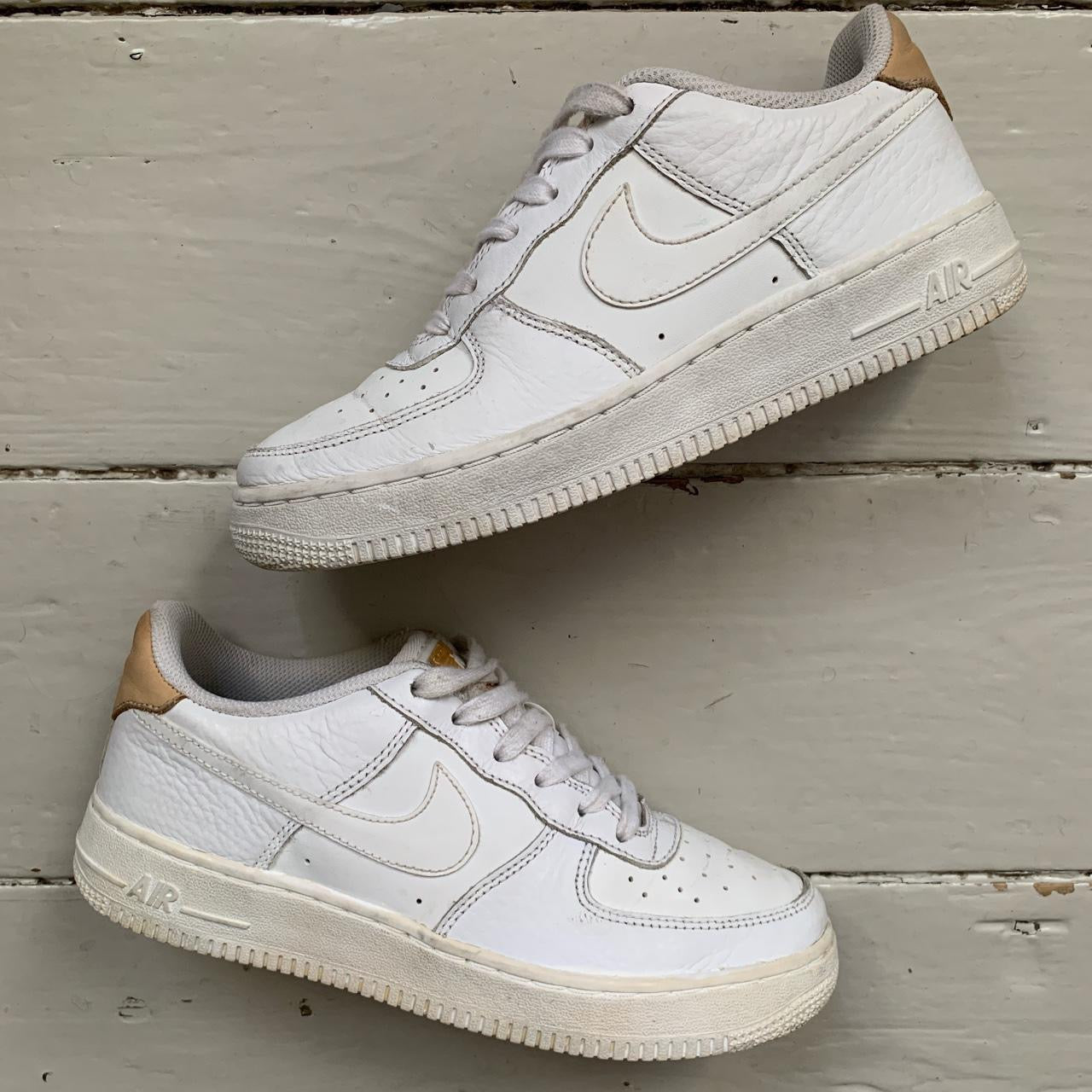 Nike Air Force 1 White and Beige (UK 5)