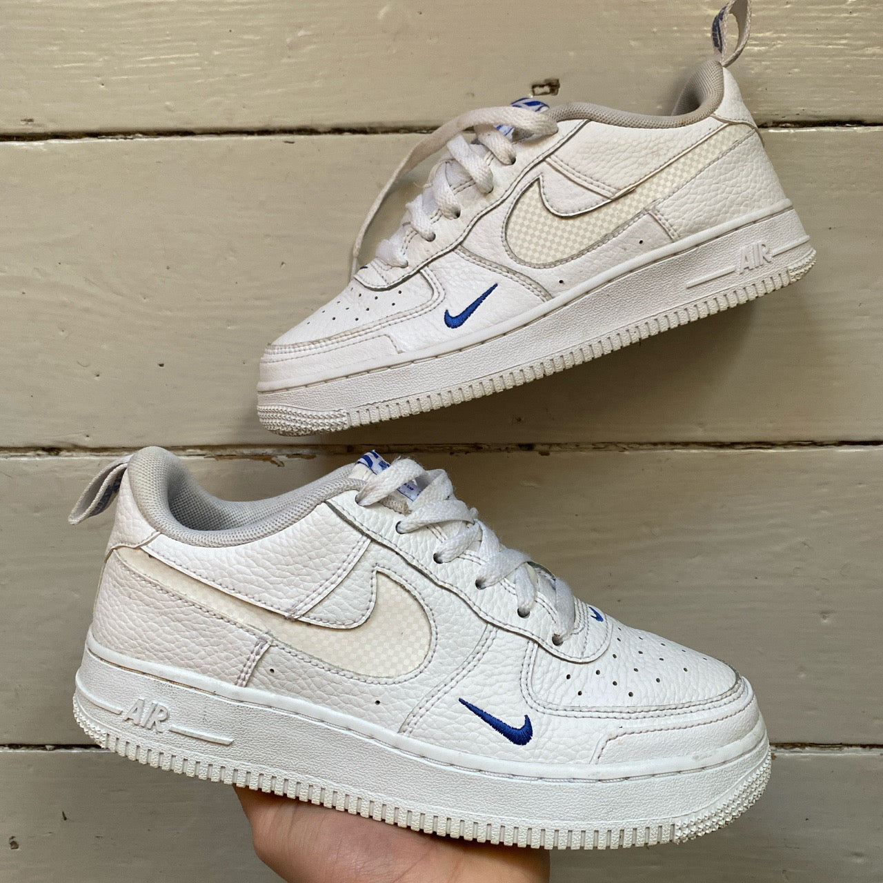 Nike Air Force 1 White and Blue (UK 4.5)