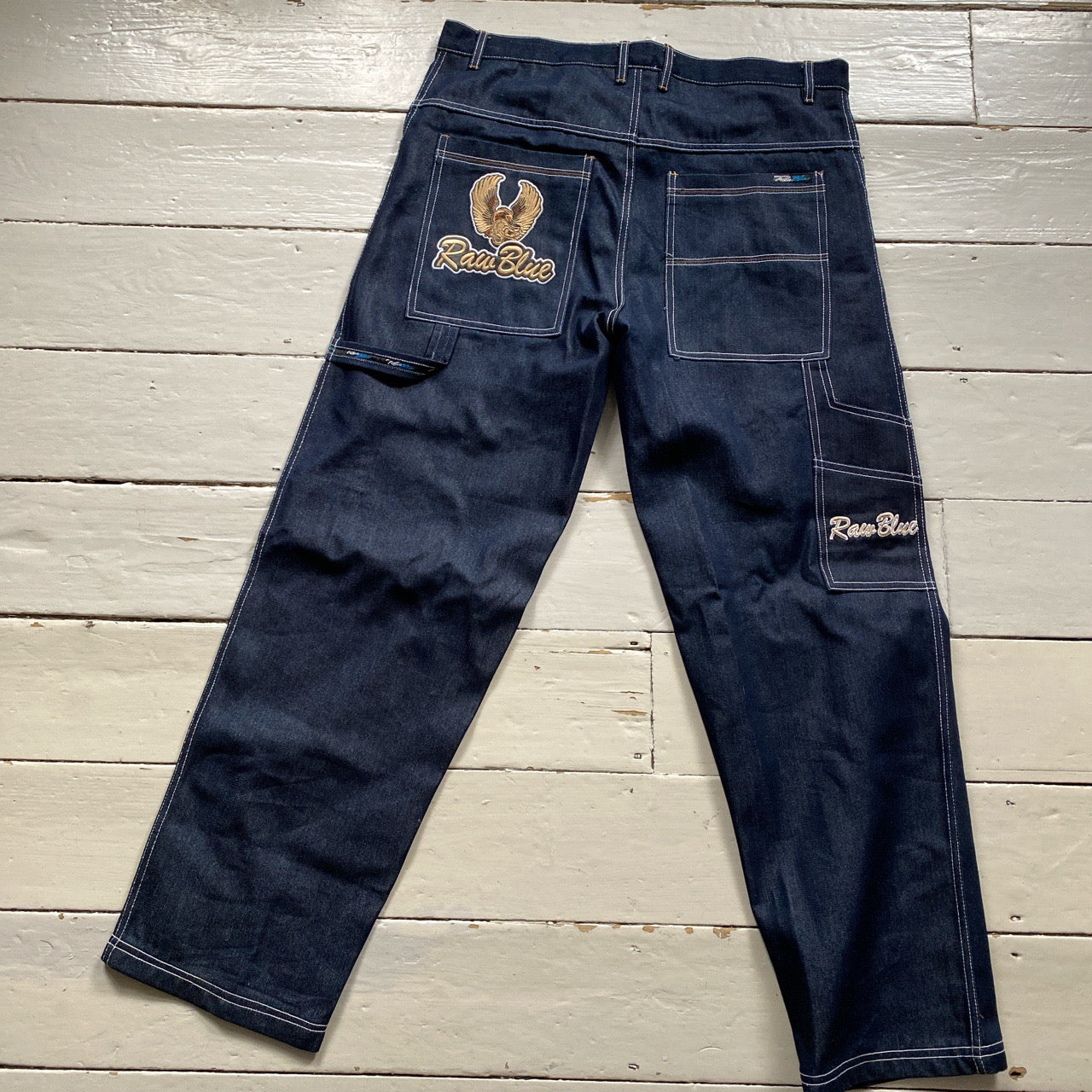 Raw Blue Vintage 90’s Denim Jeans Suit (XL)