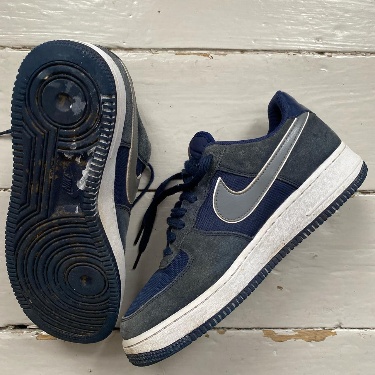 Nike Air Force 1 Navy and White (UK 9)