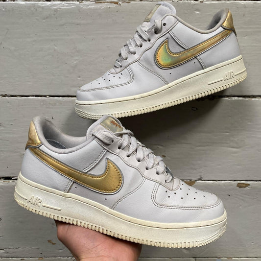 Nike Air Force 1 White and Gold (UK 6)