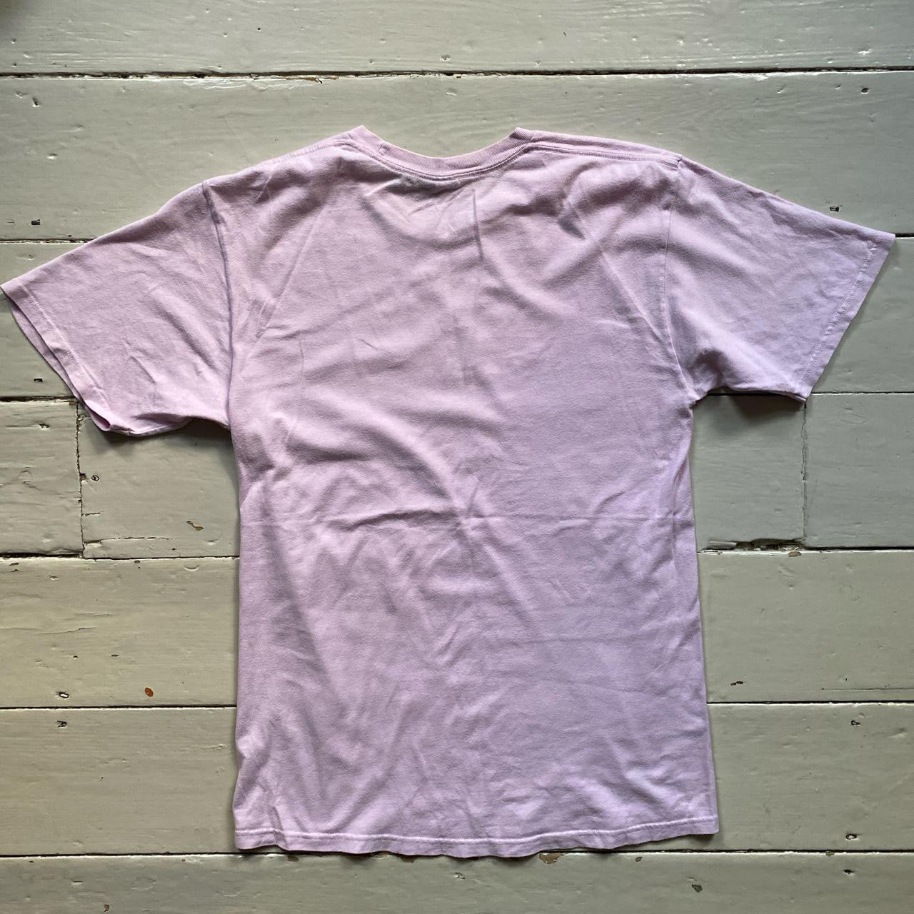 Stussy Pink and Green T Shirt (Medium)