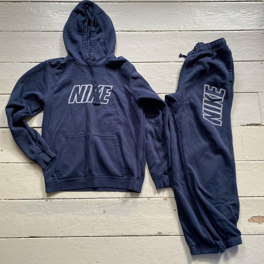 Nike Club Stitch Navy Tracksuit (Small)