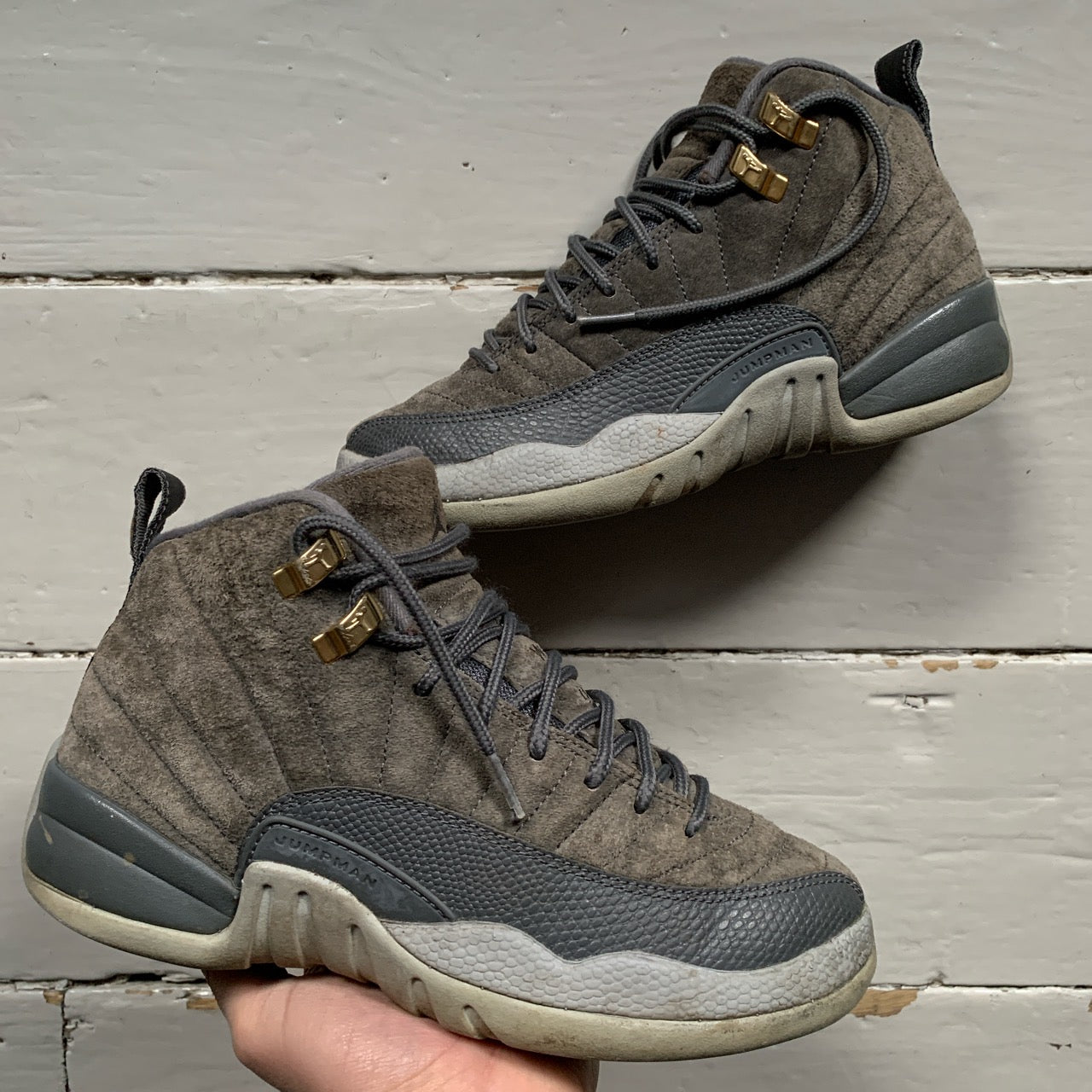 Jordan 12 Wolf Grey Suede (UK 4.5)