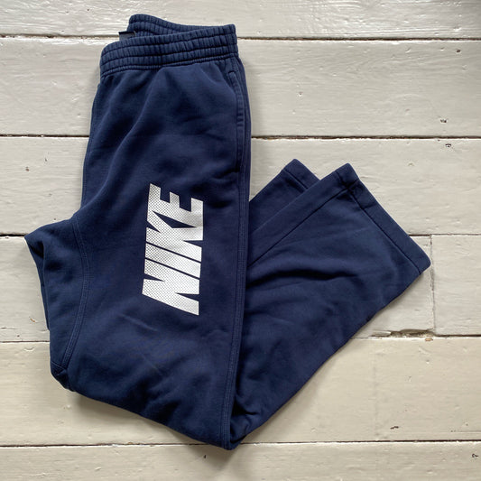 Nike Club Navy Spellout Joggers (Medium)