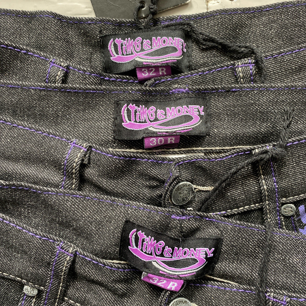 Time Is Money Vintage Graffiti Jeans