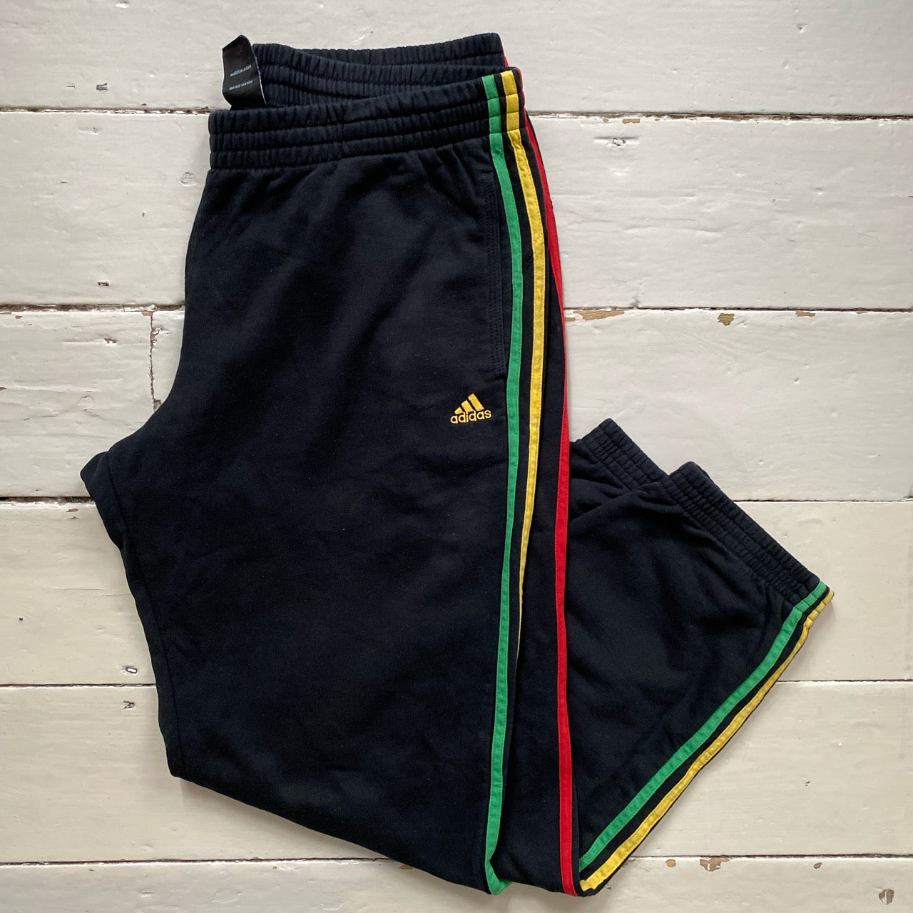 Adidas Rasta Colours Black Joggers (XL)