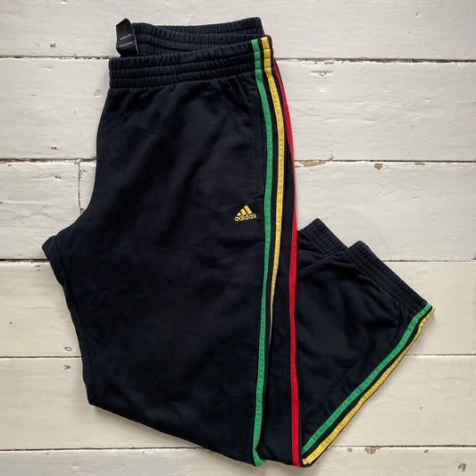 Adidas Rasta Colours Black Joggers (XL)