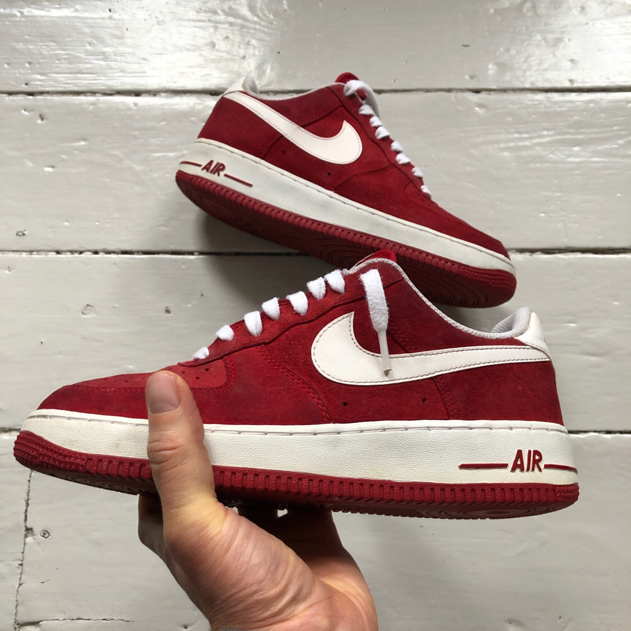 Nike Air Force 1 Red and White (UK 8)