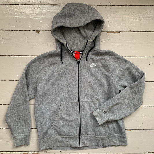 Nike Swoosh Grey and White Hoodie (XL)