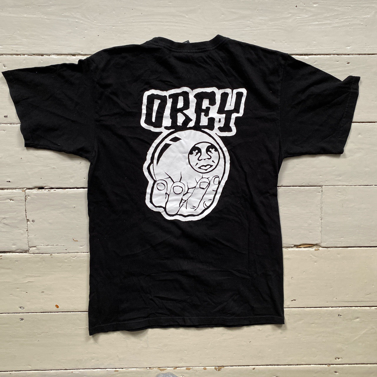 Obey Black and White T Shirt (Medium)