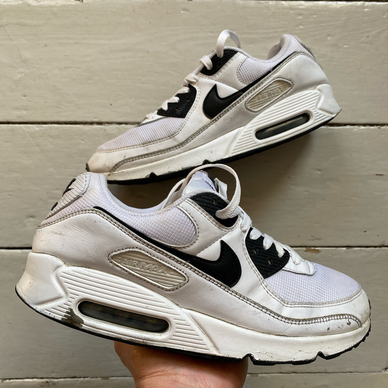 Nike Air Max 90 White and Black (UK 9.5)